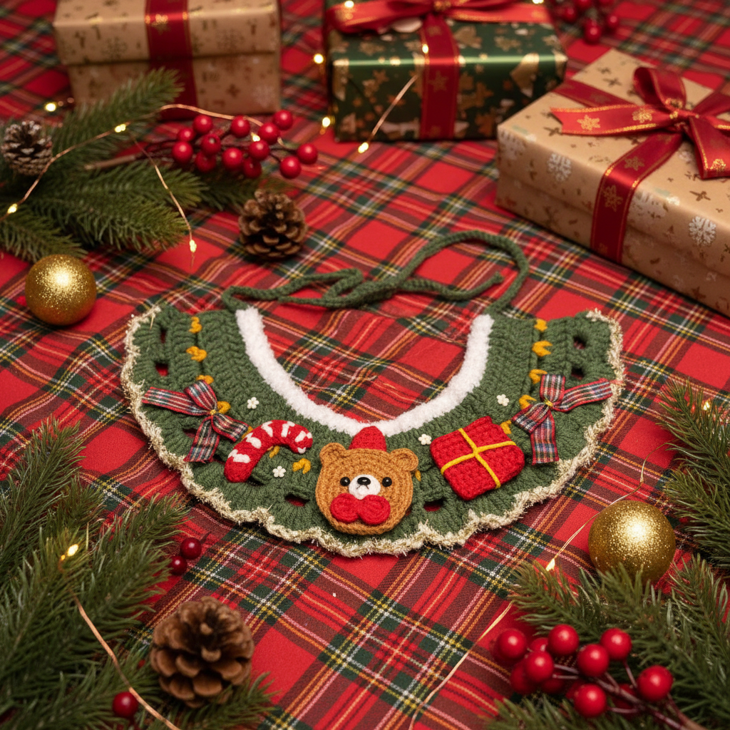 Handmade Christmas Bell Bandana for Dogs & Cats