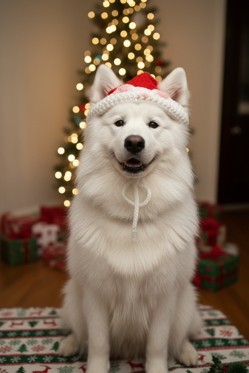 Handmade Christmas Hat for Cats & Dogs | Crochet Cotton