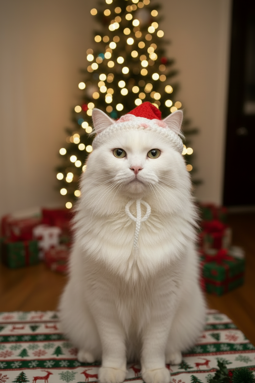 Handmade Christmas Hat for Cats & Dogs | Crochet Cotton