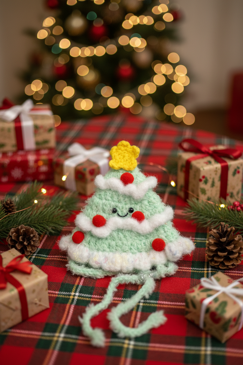 Handmade Fluffy Christmas Hat for Cats & Dogs | Crochet Cotton