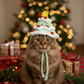 Handmade Fluffy Christmas Hat for Cats & Dogs | Crochet Cotton