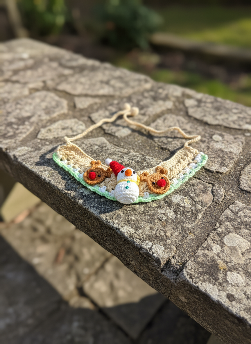 Handmade Xmas Snowman Bandana