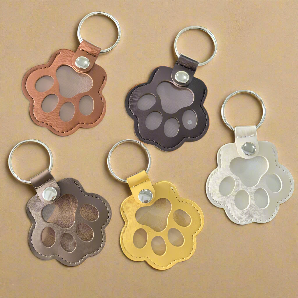 Paw Key Ring Pet Memorial Paw Keychain, Paw Leather KeyChain, Cute Leather Case