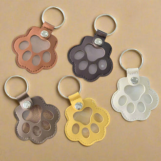 Paw Key Ring Pet Memorial Paw Keychain, Paw Leather KeyChain, Cute Leather Case
