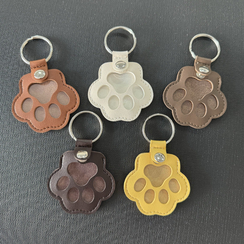 Paw Key Ring Pet Memorial Paw Keychain, Paw Leather KeyChain, Cute Leather Case