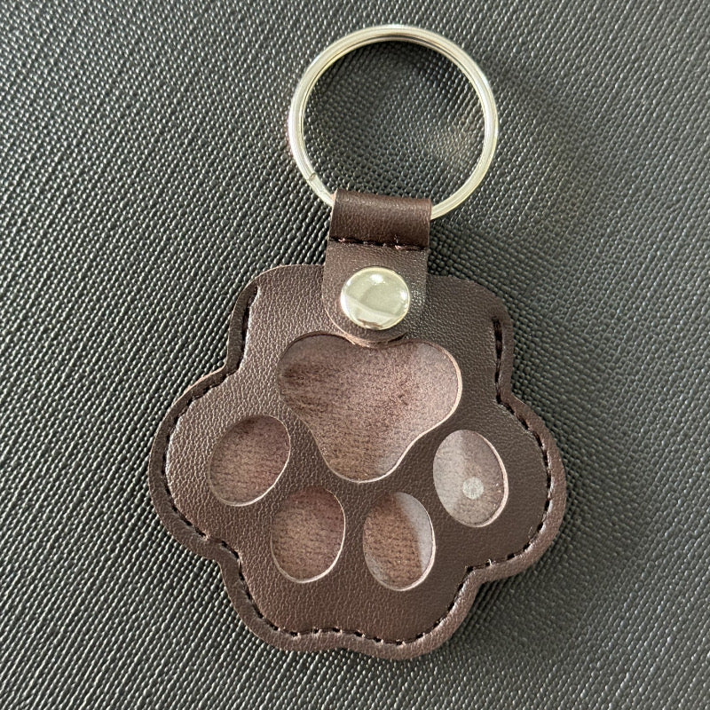 Paw Key Ring Pet Memorial Paw Keychain, Paw Leather KeyChain, Cute Leather Case