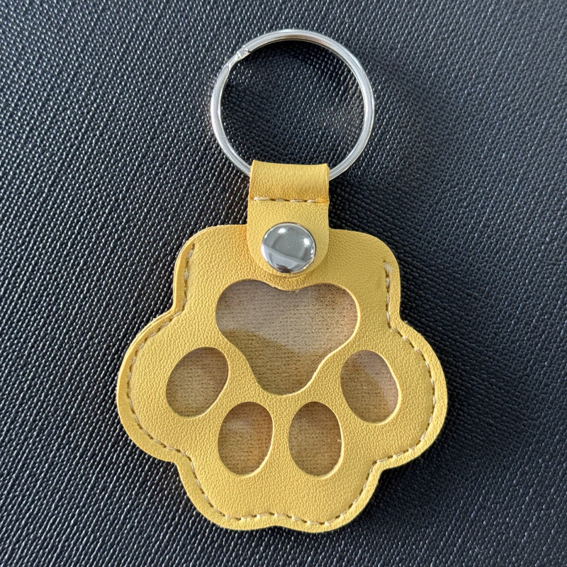 Paw Key Ring Pet Memorial Paw Keychain, Paw Leather KeyChain, Cute Leather Case