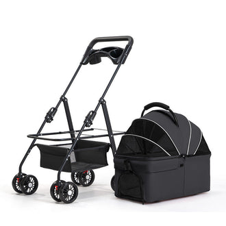 3-in-1 Pet Stroller/Carrier for Small Dogs Cats/Dog Car Seat - Dog Stroller with Detachable Carrier - Portable Folding Travel Pram Pushchair