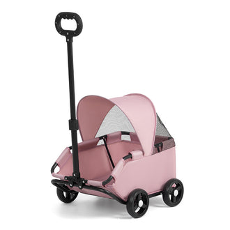 3 Colours Stroller 4 Wheels Folding Cart with Sun Protection Cover Pet Stroller for Travelling Shopping Walking Playing for Small Dogs Cats