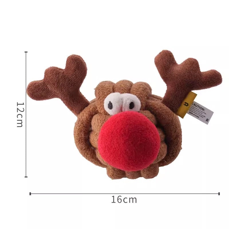 Cotton Reindeer Ball with Squeaker