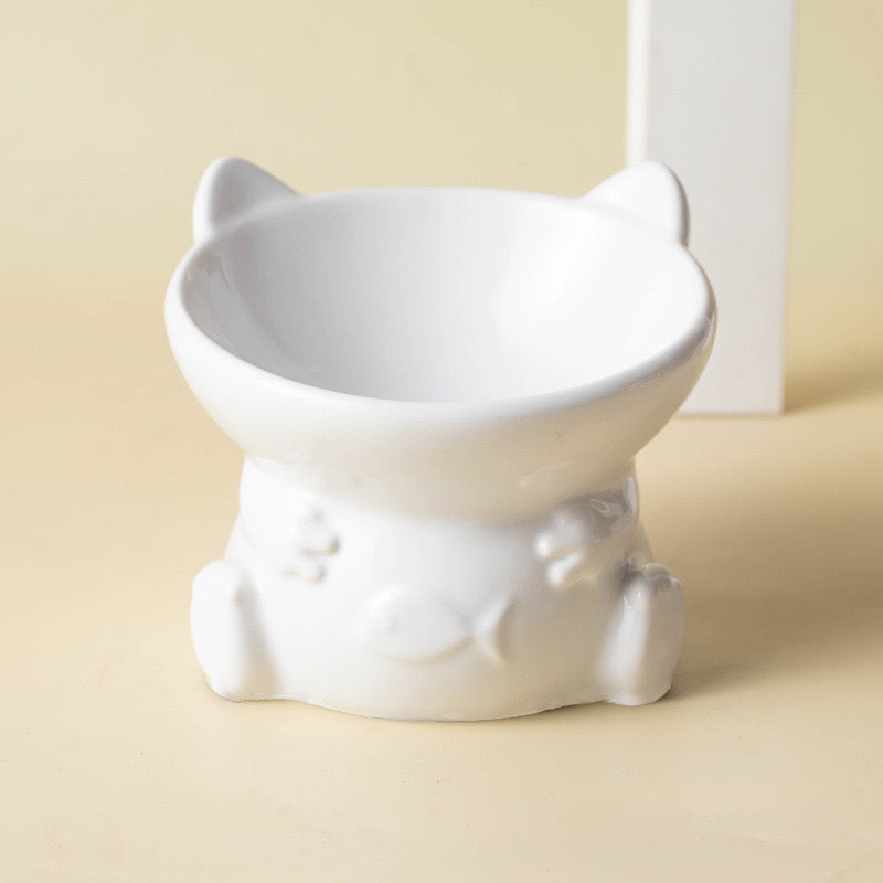 Elevated Bowl - sitting cat