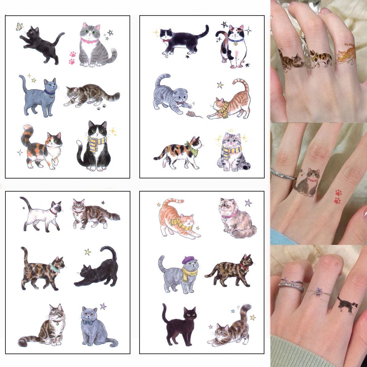 Cat Temporary Tattoo Stickers