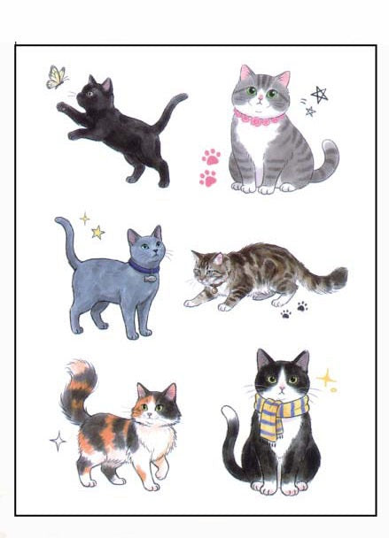 Cat Temporary Tattoo Stickers