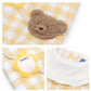 Bear kindergarten clothes Plaid pattern with hat bear with collar cute puppy pet wear dog clothes