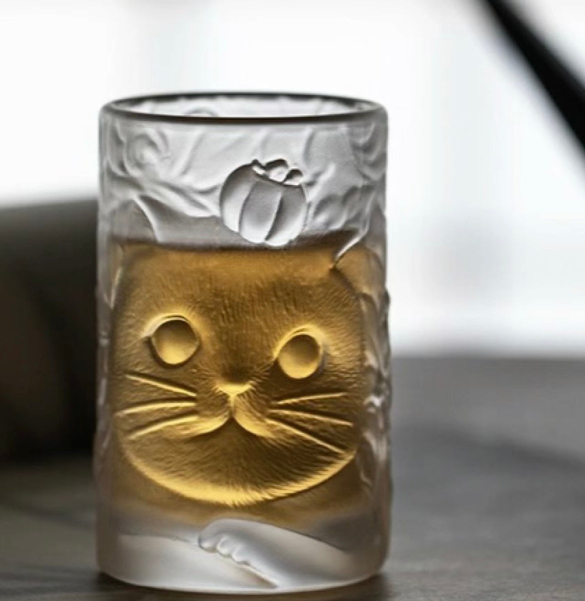 Glass Cat Tea Cups Glass Tumblers, Glass Cups for Water & Juice, Tea, Espresso, Whiskey and Other Beverages. Unique Cat Cup Gift.