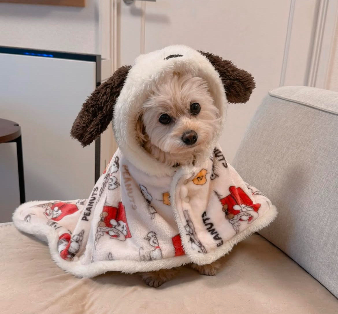 Snoopy Blanket to Wear "Napping pattern" Hooded Ears Winter Clothes Heat Retention Cold Protection (Copy)