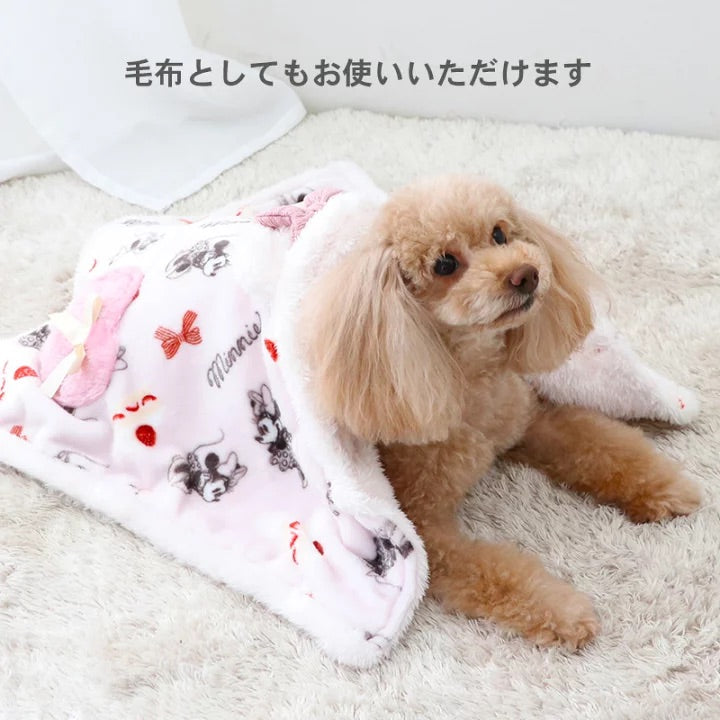 Winter Disney Minnie Mouse Blanket to Wear Cake Pattern Ribbon Hooded Winter Clothes Blanket Heat Retention Cold Protection