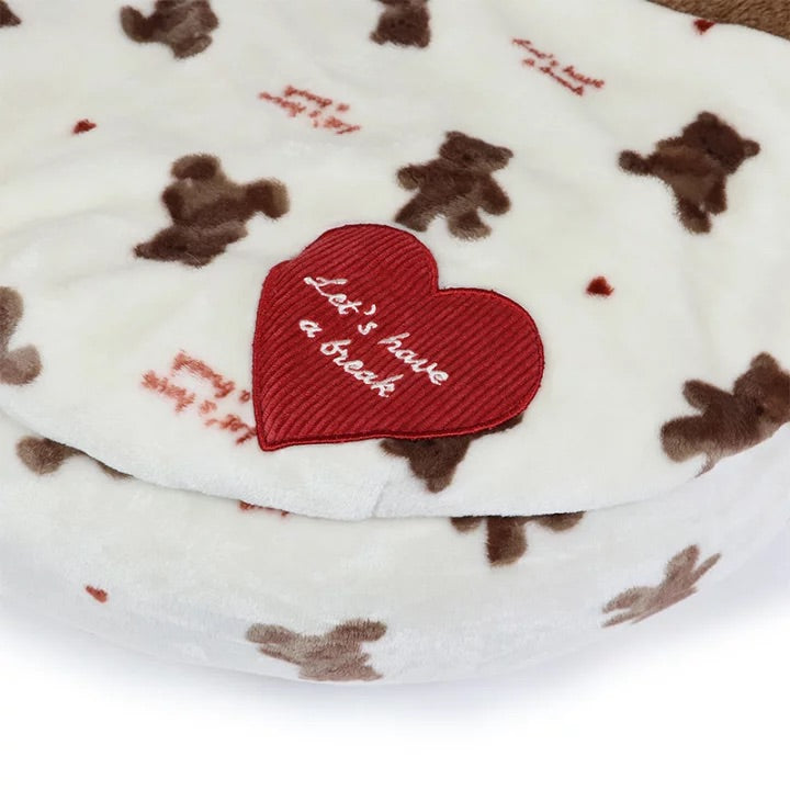 Far Infrared Round Sleeping Bag Cuddler (50cm) (60cm) Bear Pattern Heat Retention Cold Protection Fluffy Nursing Care