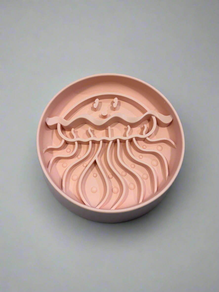 Jelly Fish 3-in-1 Pet Slow Food Bowl Silicone Licking Mat and Puzzle Feeder