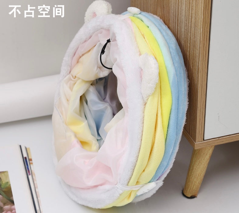 Pastel Rainbow Cat Tunnel Toy