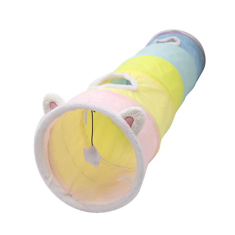 Pastel Rainbow Cat Tunnel Toy