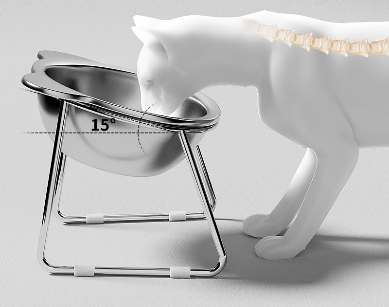 Stainless steel Bear Pet Elevated Bowl