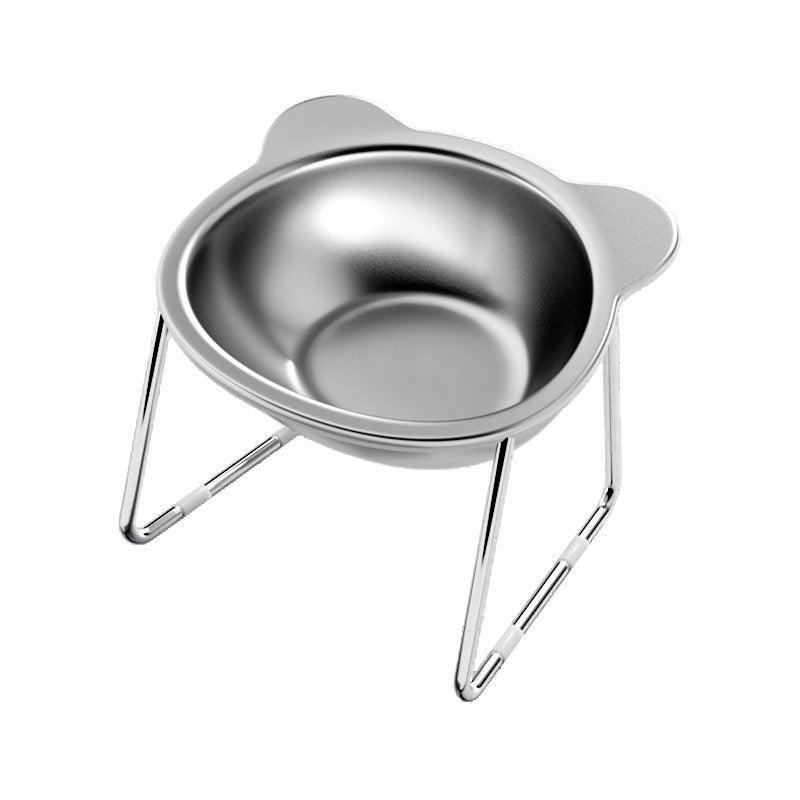 Stainless steel Bear Pet Elevated Bowl