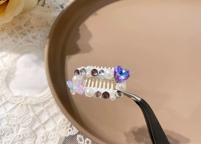 2.3cm Mini Hair Clip -Bows and Diamond