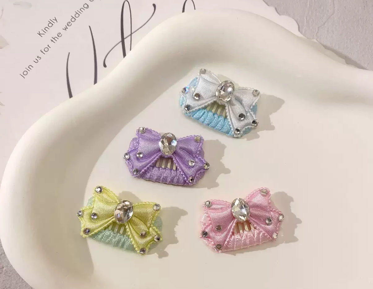 2.3cm Mini Hair Clip - Diamond Bows
