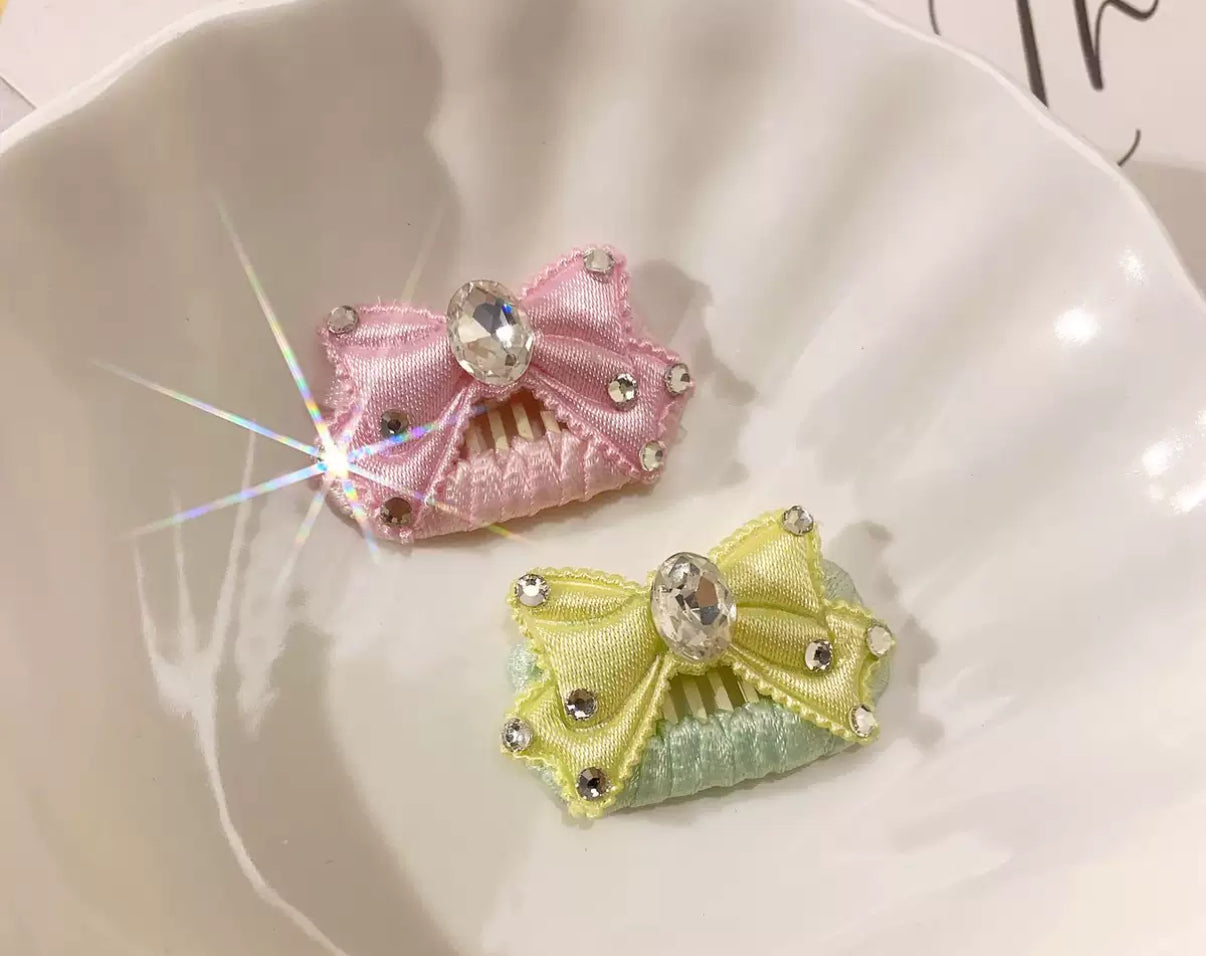 2.3cm Mini Hair Clip - Diamond Bows