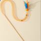 Cats Teaser with Colorful Flexible Net Tube and Feathered Attachments With Bells
