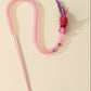 Cats Teaser with Colorful Flexible Net Tube and Feathered Attachments With Bells
