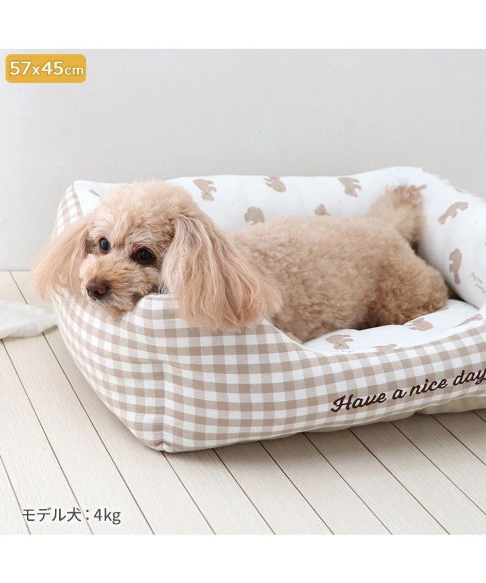 Dog Bed Cool Summer Bear Cuddler Small Dogs Medium Dogs Large Dogs | Plaid Bear Square Cool Touch Sensation Summer Cat Pet Bed Washable Cool Cool Cooling Heat Protection Nursing Care Senior Cushion Fluffy