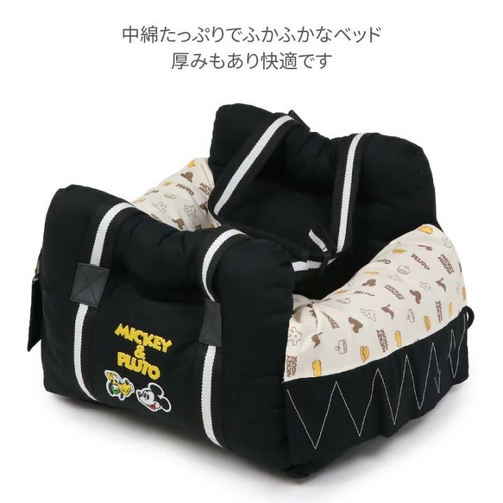 Dog Drive Bed Drive Box Disney Mickey Mouse | Black Car Drive Bed Drive Seat Drive Cuddler Going out Moving Stylish Drive Supplies Car Supplies Disaster Prevention Outdoor Jump-out Prevention Passenger Seat