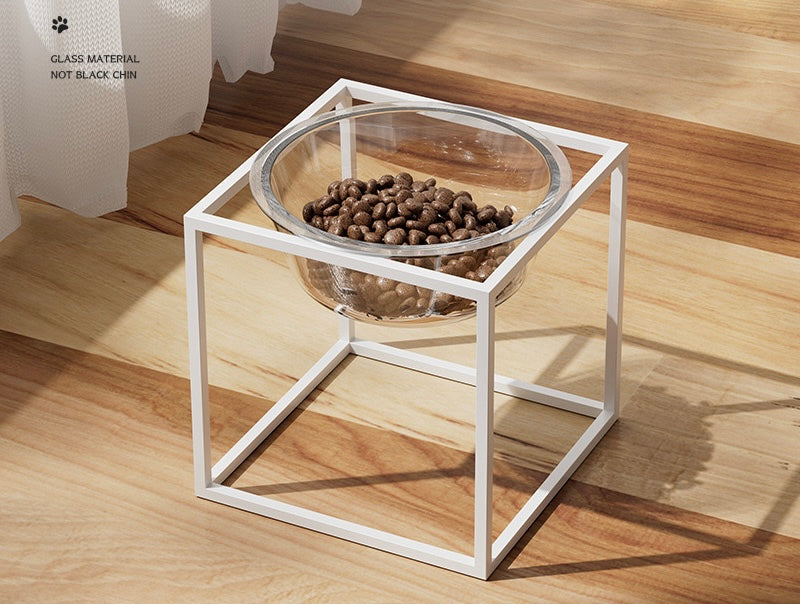 Glass Pet Elevated Bowl