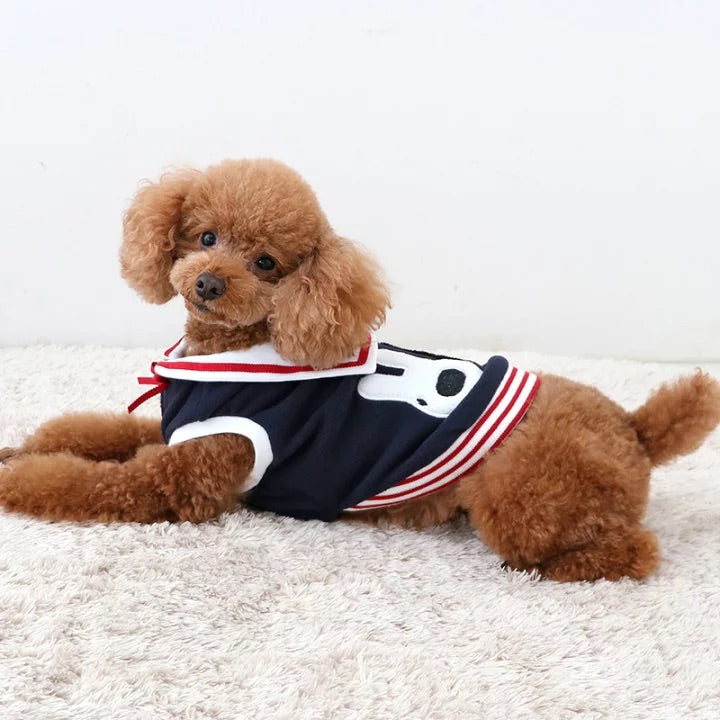 vest Lisa and Gaspard [Small dog] Sailor fleece | Soft, open in the front, easy to wear, does not allow your head to pass through