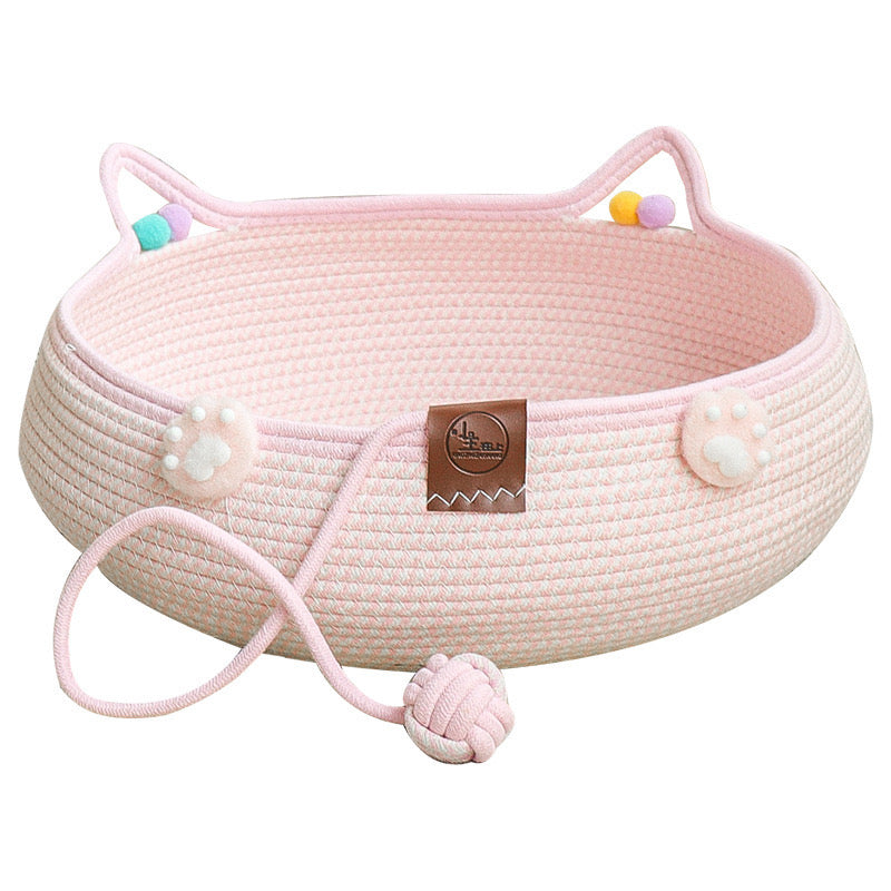 Handwoven Cotton Rope Cat Bed for All Seasons