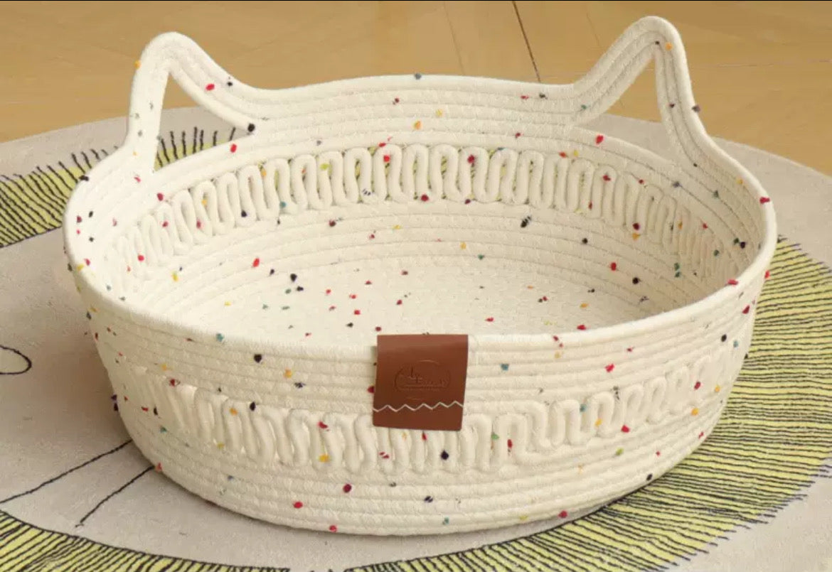 Handwoven Cotton Rope Cat Bed for All Seasons