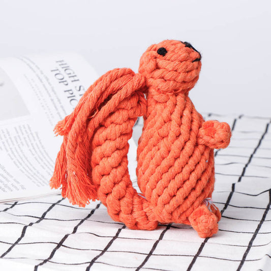 Cotton Rope Squirrel Dog Toy Chew Grinding Teeth Cleaning