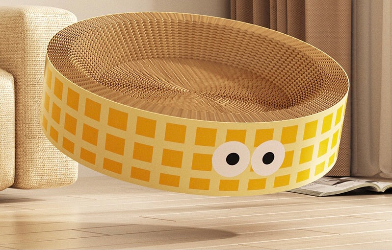 Round Cat Scratcher with Eyes