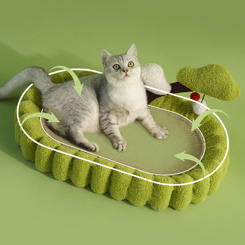 Cat Scratcher Bed with a Tree