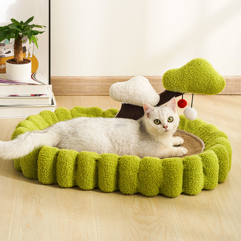 Cat Scratcher Bed with a Tree