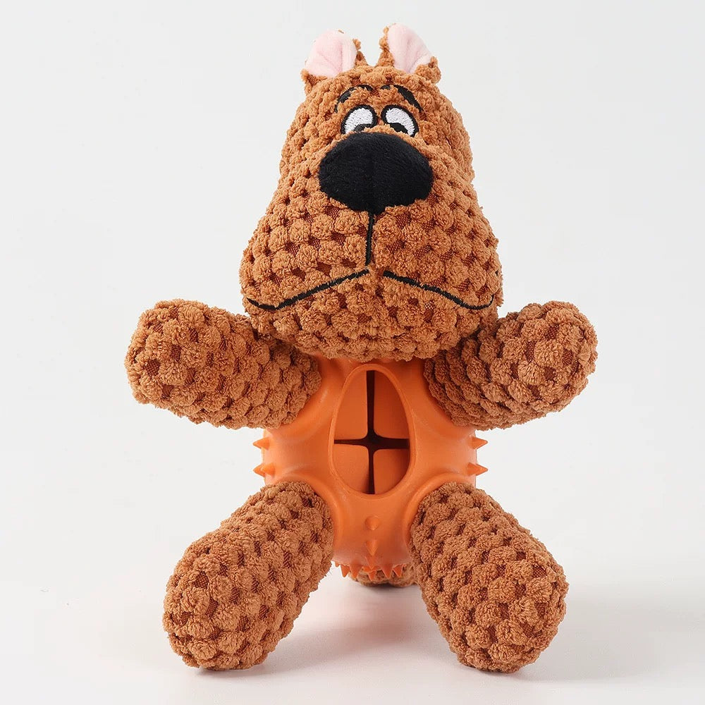 BEE & FLOWER | Brown Dog | Dog Puzzle Toys for Boredom for Medium Dogs | Stuffed Soft Puppy Dog Brain Stimulating Toys, Treat Dispenser Toys for Dogs for Cleaning Teeth