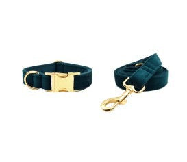 Velvet Collar Leash Bowtie Set 10 Colours
