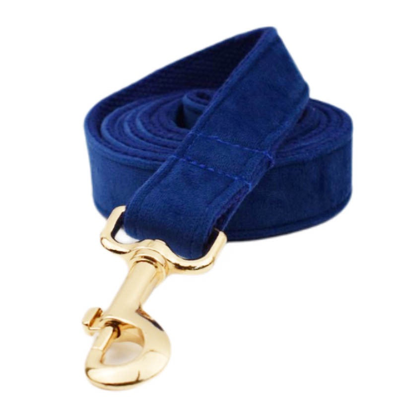 Velvet Collar Leash Bowtie Set 10 Colours