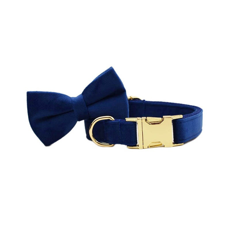 Velvet Collar Leash Bowtie Set 10 Colours