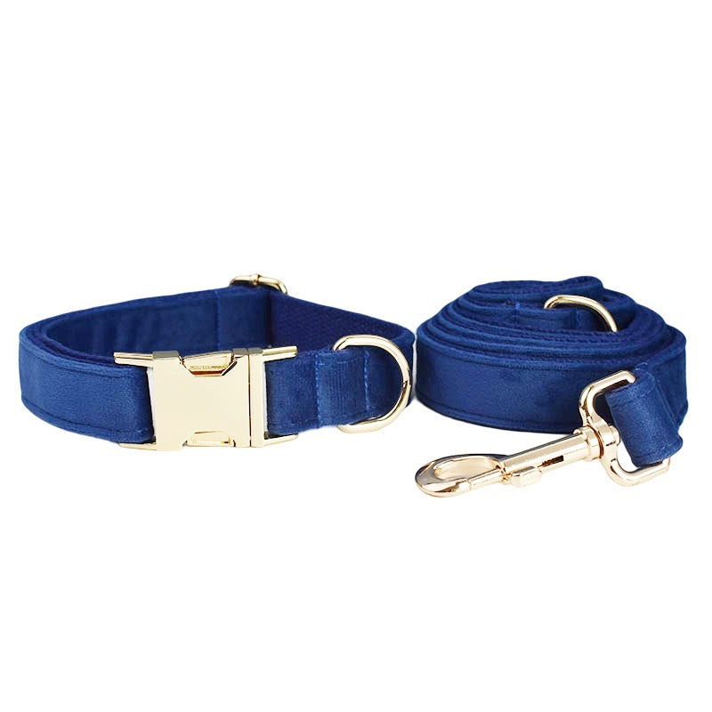 Velvet Collar Leash Bowtie Set 10 Colours