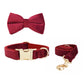 Velvet Collar Leash Bowtie Set 10 Colours