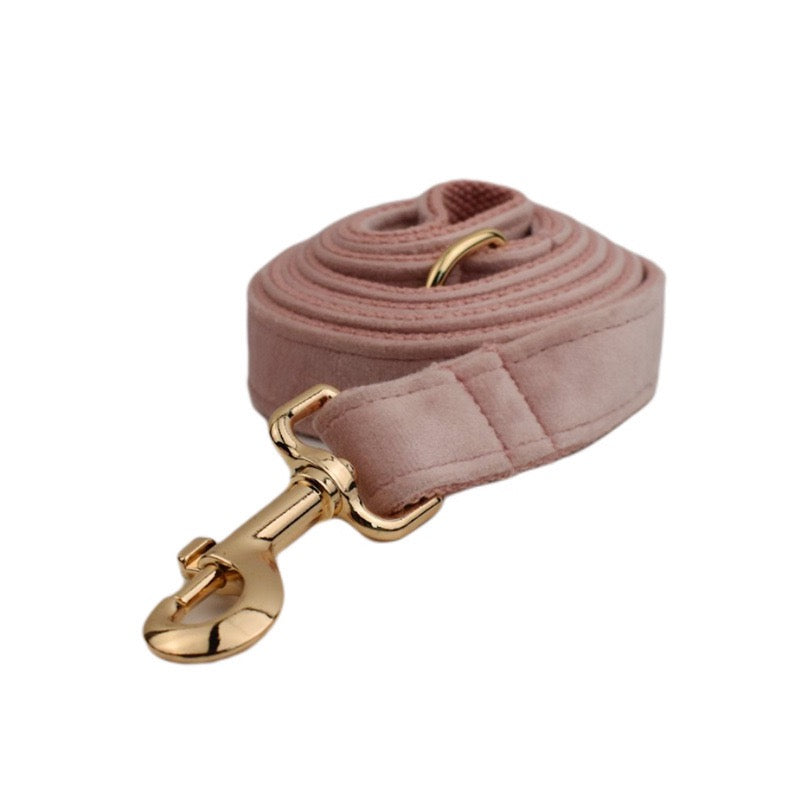 Velvet Collar Leash Bowtie Set 10 Colours