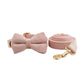 Velvet Collar Leash Bowtie Set 10 Colours